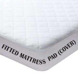 Twin Size Mattress Pad Cover Protector - Single Bed 39x75 inch - White